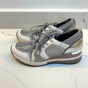 MICHAEL KORS Scout Trainer Wedge Silver Gray - Stretch Heathered Scuba Size 7.5